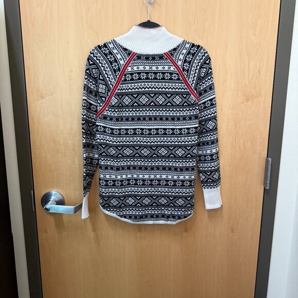 Eddie Bauer fair isle quarter-zip knit sweater women’s L - Picture 4 of 4
